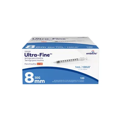 Seringa Ultra-Fine para Insulina 100UI 8mm 10 Unidades